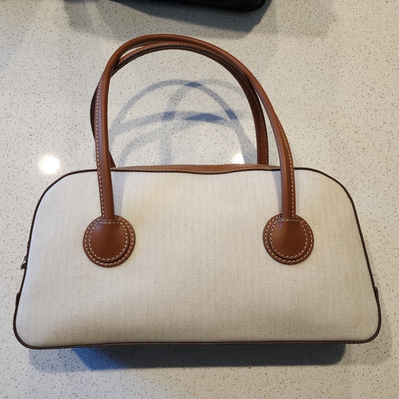 Marge Sherwood Soft Tote Bag Brown Leather & Canvas - Picture 2 of 8